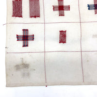 c. 1900 Dutch Darning Sampler: Blue and Red, Alphabet and Numbers