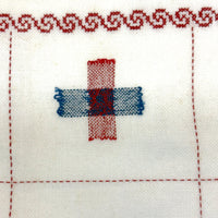 c. 1900 Dutch Darning Sampler: Blue and Red, Alphabet and Numbers