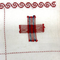 c. 1900 Dutch Darning Sampler: Blue and Red, Alphabet and Numbers