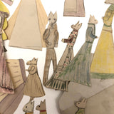 Extensive Set of Marvelous Handmade Rabbit Paper Dolls with Many Many Outfits!