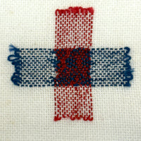 c. 1900 Dutch Darning Sampler: Blue and Red, Alphabet and Numbers