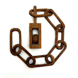 Ball in Cage on Chain, Old Folk Art Whimsy Carving