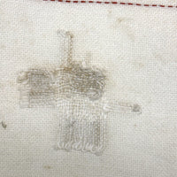 c. 1900 Dutch Darning Sampler: Blue and Red, Alphabet and Numbers