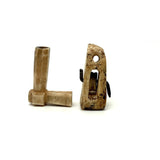 (Turning the Corner and Waving) Pair of Antique Inuit Carved Bone Objects