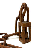 Ball in Cage on Chain, Old Folk Art Whimsy Carving