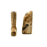 (Turning the Corner and Waving) Pair of Antique Inuit Carved Bone Objects