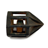 Unusual Old Architectural Whimsy Carving in Crusty Dark Green Paint