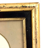 Pretty Package: Waterlily Bouquet with Rosebuds, c. 1870s Watercolor in Gilded Frame
