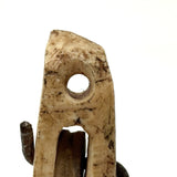 (Turning the Corner and Waving) Pair of Antique Inuit Carved Bone Objects