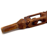 One Ball After Another, 24 Inch Tall Intricately Carved Old Carved Folk Art Whimsy with Custom Stand