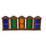 Very Scarce c. 1870s-80s E.U. Kinsey Building Blocks Set with Stained Glass Window Frames
