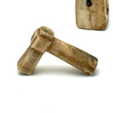 (Turning the Corner and Waving) Pair of Antique Inuit Carved Bone Objects