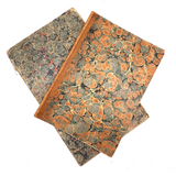 Pair of Very Lovely 19th Century Hand-marbled Ledgers, One with Alphabet Tabs, One Largely Blank