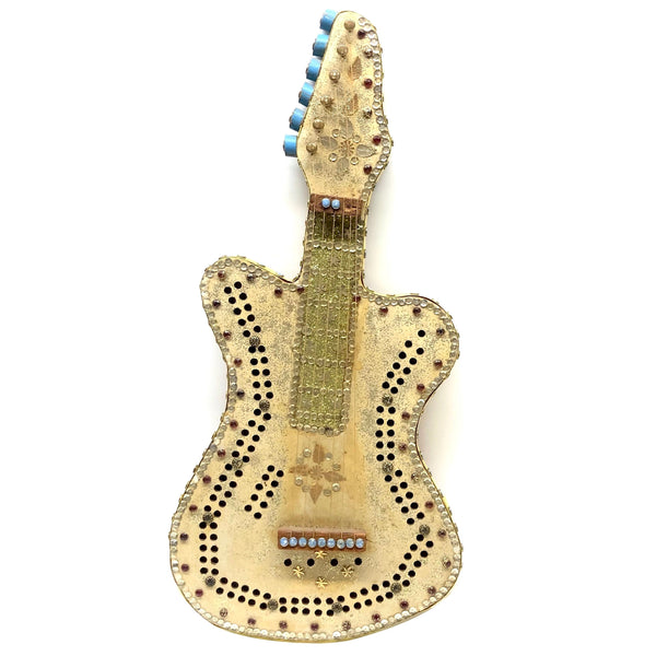Ridiculous But Fantastic Almost Full Scale Folk Art Guitar Cribbage Board