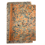 Pair of Very Lovely 19th Century Hand-marbled Ledgers, One with Alphabet Tabs, One Largely Blank