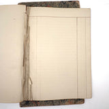 Pair of Very Lovely 19th Century Hand-marbled Ledgers, One with Alphabet Tabs, One Largely Blank