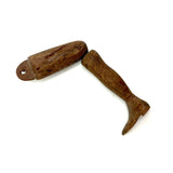 (Like a Milagro Now) Antique Carved Pine Articulated Leg with Rich Patina