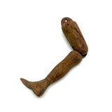 (Like a Milagro Now) Antique Carved Pine Articulated Leg with Rich Patina