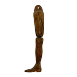 (Like a Milagro Now) Antique Carved Pine Articulated Leg with Rich Patina