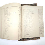 Pair of Very Lovely 19th Century Hand-marbled Ledgers, One with Alphabet Tabs, One Largely Blank