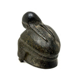 Woman with Long Braids, Vintage Inuit Carved Soapstone Figure, Signed in Syllabics