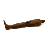(Like a Milagro Now) Antique Carved Pine Articulated Leg with Rich Patina