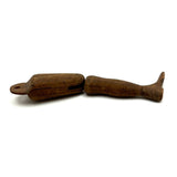(Like a Milagro Now) Antique Carved Pine Articulated Leg with Rich Patina
