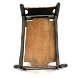 Very Tender c. Mid 19th Century Hand-carved Doll Bed in Beautiful Old Blue-Gray Paint