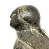 Woman with Long Braids, Vintage Inuit Carved Soapstone Figure, Signed in Syllabics