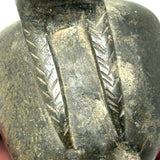 Woman with Long Braids, Vintage Inuit Carved Soapstone Figure, Signed in Syllabics