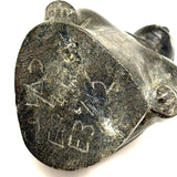 Woman with Long Braids, Vintage Inuit Carved Soapstone Figure, Signed in Syllabics