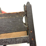 Very Tender c. Mid 19th Century Hand-carved Doll Bed in Beautiful Old Blue-Gray Paint