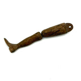 (Like a Milagro Now) Antique Carved Pine Articulated Leg with Rich Patina