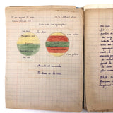 1930s-1960s French School Notebooks with Maps, Drawings, Penmanship - Lot of Three