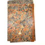 Pair of Very Lovely 19th Century Hand-marbled Ledgers, One with Alphabet Tabs, One Largely Blank