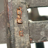 Very Tender c. Mid 19th Century Hand-carved Doll Bed in Beautiful Old Blue-Gray Paint