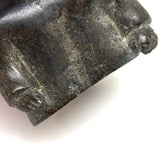 Woman with Long Braids, Vintage Inuit Carved Soapstone Figure, Signed in Syllabics