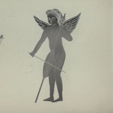 Wings and Strings, Striking Art Deco Etched and Gilded Cigarette Case