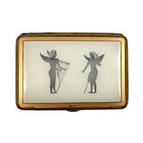 Wings and Strings, Striking Art Deco Etched and Gilded Cigarette Case