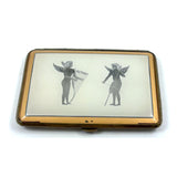 Wings and Strings, Striking Art Deco Etched and Gilded Cigarette Case