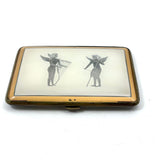 Wings and Strings, Striking Art Deco Etched and Gilded Cigarette Case
