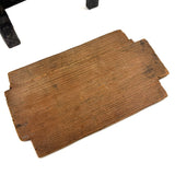 Very Tender c. Mid 19th Century Hand-carved Doll Bed in Beautiful Old Blue-Gray Paint