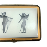 Wings and Strings, Striking Art Deco Etched and Gilded Cigarette Case
