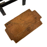 Very Tender c. Mid 19th Century Hand-carved Doll Bed in Beautiful Old Blue-Gray Paint