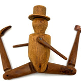 Sweet Old Jig Figure in Hat with Very Short Arms and Very Long Legs