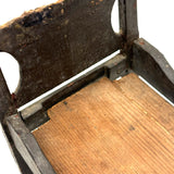 Very Tender c. Mid 19th Century Hand-carved Doll Bed in Beautiful Old Blue-Gray Paint