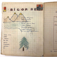 1930s-1960s French School Notebooks with Maps, Drawings, Penmanship - Lot of Three