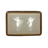 Wings and Strings, Striking Art Deco Etched and Gilded Cigarette Case