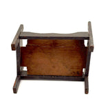 Very Tender c. Mid 19th Century Hand-carved Doll Bed in Beautiful Old Blue-Gray Paint