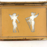 Wings and Strings, Striking Art Deco Etched and Gilded Cigarette Case